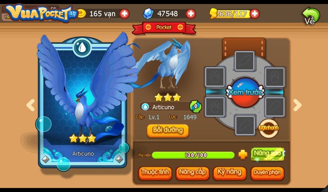 Pokemon Articuno, biểu trưng cho Team Mystic trong Pokemon GO