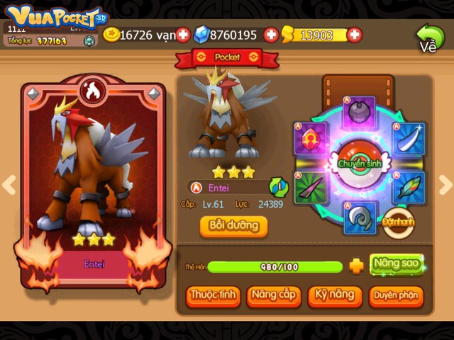 Vua Pocket 3D được game thủ rất mong chờ vì xuất hiện nhiều Pokemon huyền thoại đẹp mắt