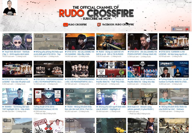 
Kênh Youtube của Rudo chứa đựng cực kỳ nhiều video thú vị về Đột Kích
