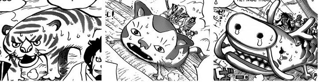 
Kanjuro (One Piece) đã vẽ ra 3 con vật để leo lên lưng tượng khổng lồ, có ai nhận ra đây là con hổ, con mèo và con rồng không nào?

