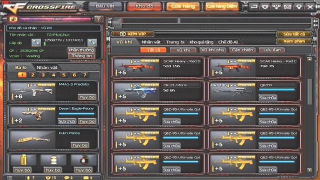 QBZ-95 Ultimate Gold nhuộm vàng cả kho đồ