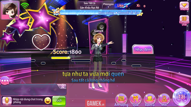 
Tính năng hát karaoke khá mới lạ trong Au Stars
