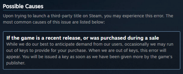 
Trên trang trợ giúp của Steam cũng có lời giải thích cho trường hợp hy hữu này.
