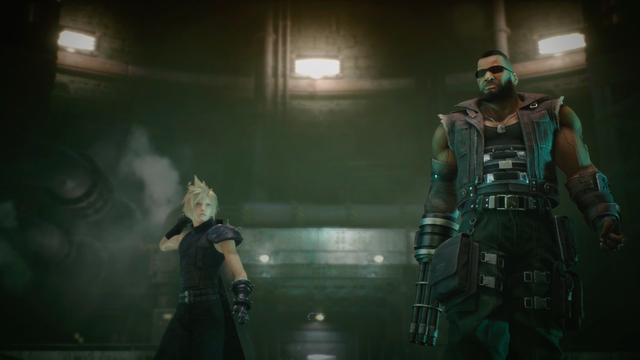 
Cloud Strife và Barret Wallace trong Final Fantasy VII Remake.
