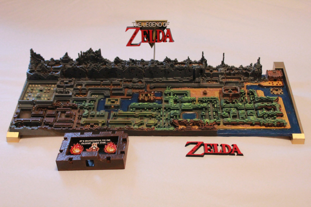 
Mô hình nổi của phiên bản Legend of Zelda đầu tiên năm 1980.
