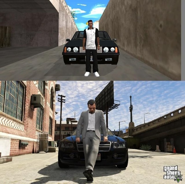 14 hình ảnh "xưa và nay" cho thấy đồ họa một trời một vực của "Grand Theft Auto"