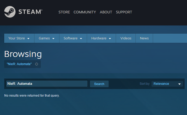 
Đây là kết quả khi các game thủ Việt tìm kiếm NieR: Automata trên Steam.
