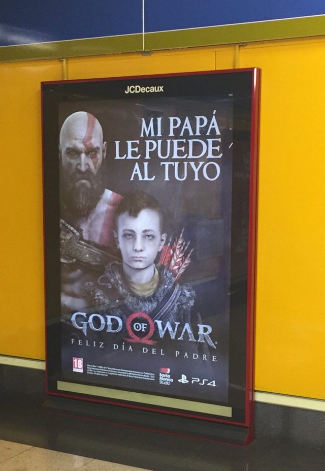 Áp phích quảng cáo God of War tại Tây Ban Nha