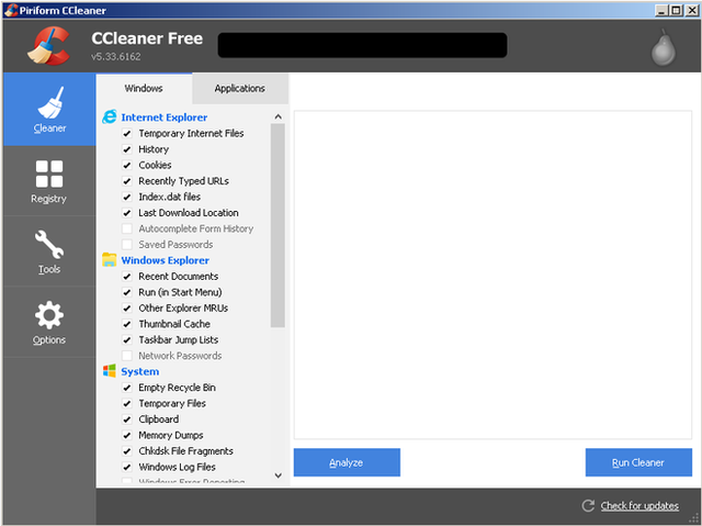 
Giao diện của CCleaner 5.33
