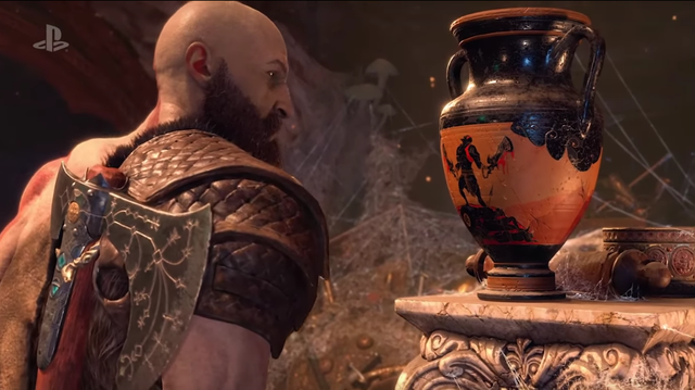 
Một hình ảnh mang nhiều ý nghĩa khi Kratos nhìn thấy mình trong quá khứ
