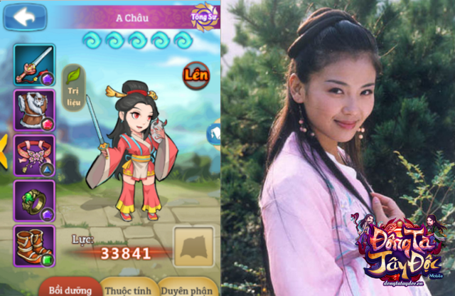 
Hình tượng nhân vật A Châu được xây dựng trong phim và game.
