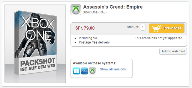 
Thông tin về Assassins Creed: Empire trên trang web của World of Games.
