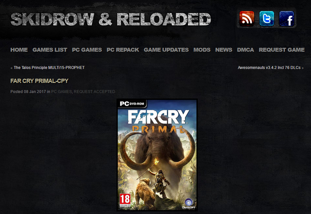 
Thông tin về bản crack của Far Cry Primal mới chỉ xuất hiện trên trang Skidrow & Reloaded cách đây vài tiếng đồng hồ.
