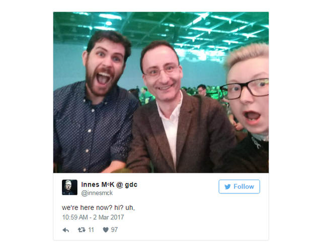 
Khi đoàn Hello Games tới nơi thì sự kiện đã kết thúc.

