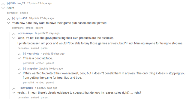 
Những bình luận tranh cãi xoay quanh việc Resident Evil 7 dùng Denuvo.
