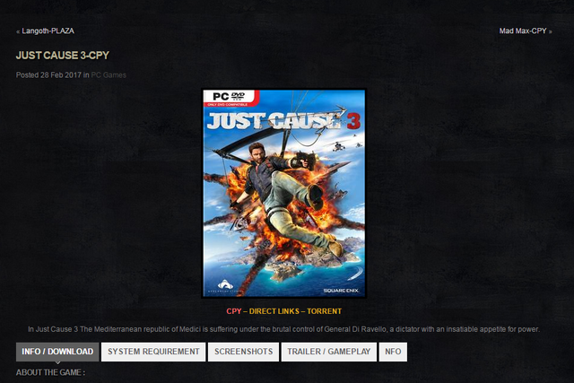 
Bản crack của Just Cause 3 vừa xuất hiện trên trang Skidrow Games cách đây vài giờ.
