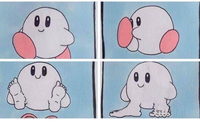 
Kirby phiên bản... chân người.
