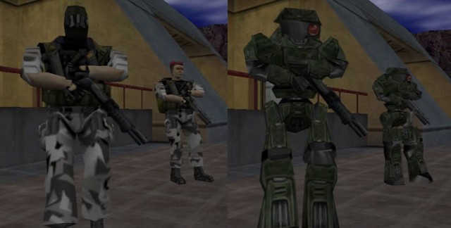 
Những tên lính quân đội bị chuyển đổi thành robot trong phiên bản Half Life phát hành tại Đức.
