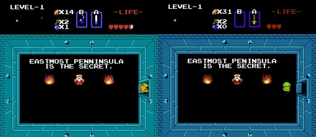 
Phiên bản Zelda gốc năm 1986 với lỗi sai chính tả thừa một chữ cái N.
