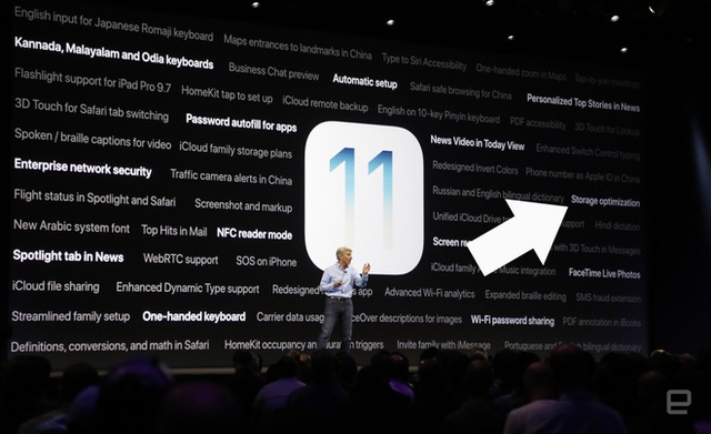 
Tối ưu hóa bộ nhớ trong là một tính năng mới của iOS 11 mà Apple không nói rõ trong buổi thuyết trình
