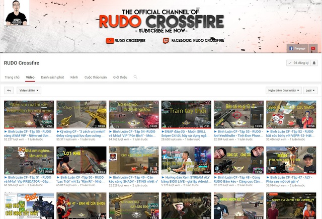 
RUDO Crossfire – kênh youtube chất lượng chia sẻ những kinh nghiệm chơi C4 chuyên nghiệp
