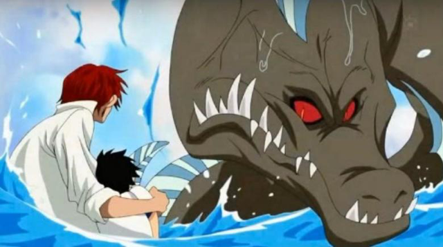 
Haki Bá Vương xuất hiện lầu đầu tiên trong One Piece khi Shanks sử dụng nó để cứu Luffy thoát khỏi 1 con Vua Biển.
