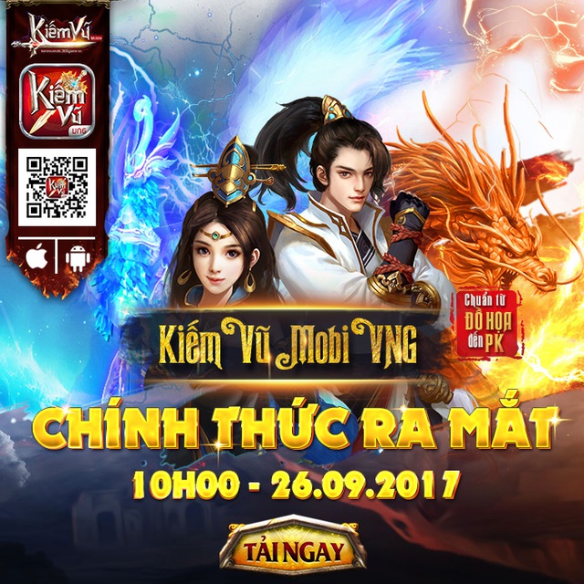 Kiếm Vũ Mobi VNG chính thức khuấy đảo làng game Việt từ 10h00 ngày 26/9