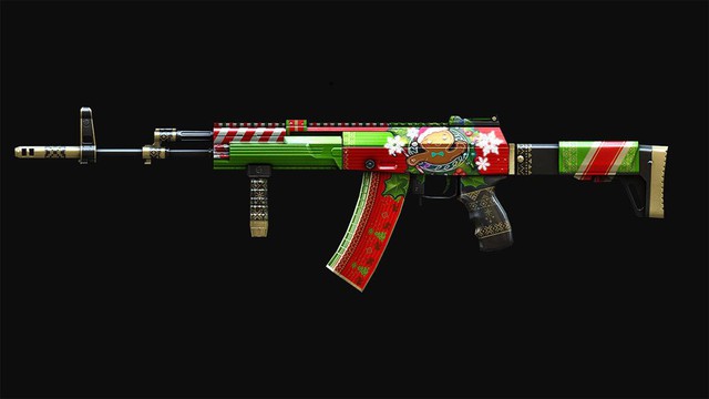 
AK-12 khoác lên mình những bông tuyết trắng, ruy băng trắng đỏ, cây thông xanh…rất đẹp mắt.
