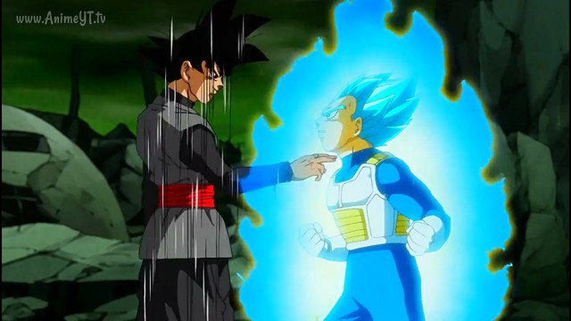 
Một lần nữa, Vegeta khi đang ở trạng thái Super Saiyan Blue cũng bị Black Goku đánh bại nhanh chóng.
