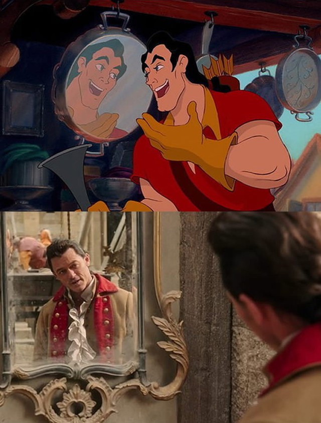 
Gaston vẫn có thói quen ngắm mình trước gương.

