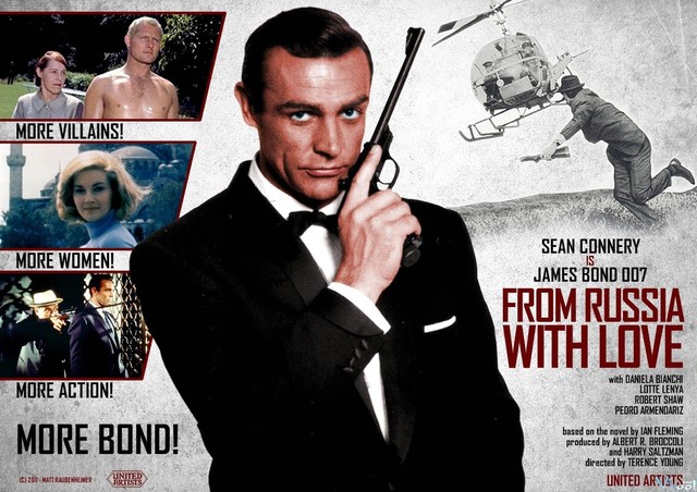 
Với lối diễn xuất điêu luyện cùng hình tượng lạnh lùng, James Bond của Sean Connery đã hớp hồn hàng triệu triệu con tim khán giả trong From Russia with Love (1963).
