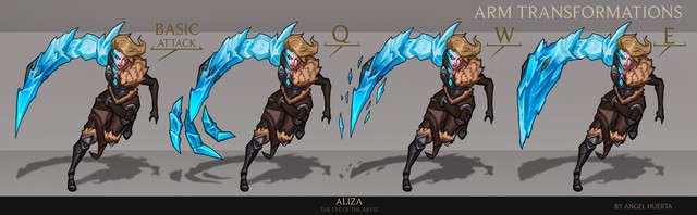 
Cánh tay của Aliza sẽ thay đổi theo từng kĩ năng của cô
