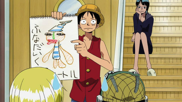 
Khả năng vẽ tranh thảm họa của Luffy khiến chẳng ai hiểu cậu vẽ cái gì.
