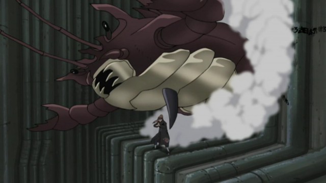 
… và một con tôm khổng lồ để đánh nhau với thầy Jiraiya.
