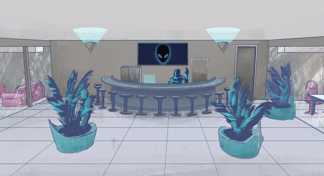
Bối cảnh quầy bar tại trung tâm mới của Team Liquid
