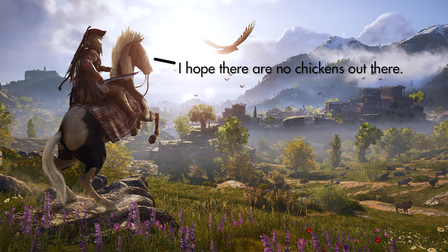 Tung hoành chán chê trong Skyrim, những chú gà tấn công cả sang Assassins Creed Odyssey - Ảnh 3.
