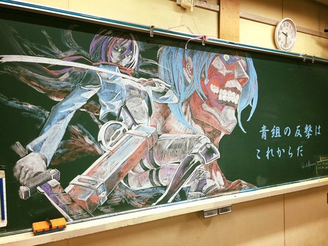 Cô giáo nhà người ta: Khuyến khích học sinh chăm chỉ bằng cách... vẽ Manga lên bảng phấn - Ảnh 4.
