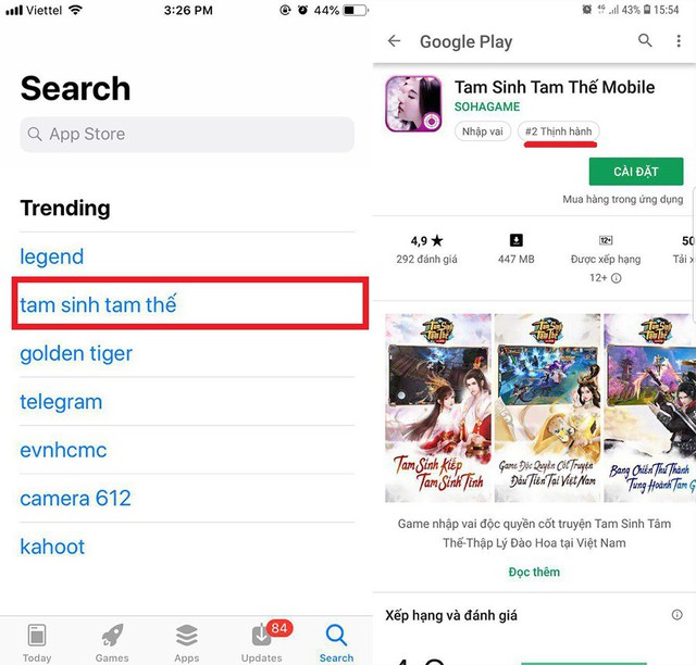 Chưa ra mắt, Tam Sinh Tam Thế đã đứng Top Trending trên cả CH Play và App Store, sức lan truyền của các chị em game thủ thật quá đáng nể! - Ảnh 1.