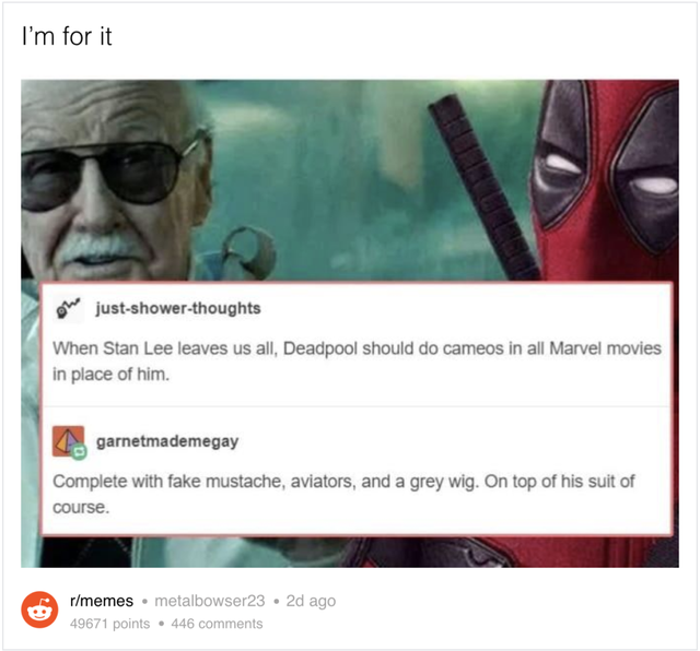 Người hâm mộ muốn Deadpool kế thừa sự nghiệp Cameos của Stan Lee trong vũ trụ Marvel - Ảnh 3.