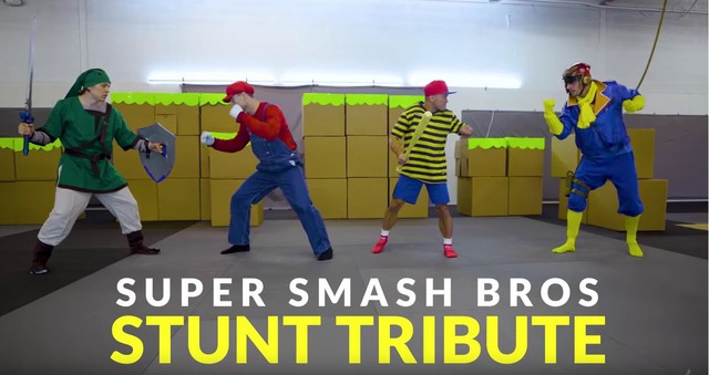 Xem clip live action SUPER SMASH BROS: Mario đấm nhau cực đỉnh - Ảnh 1.
