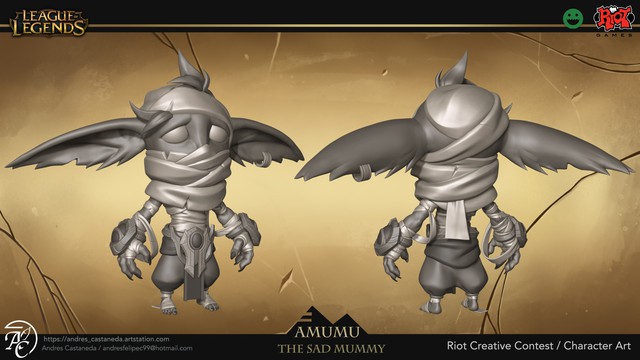 
Thiết kế hình dạng ban đầu của Amumu cực ấn tượng với đôi tai dài
