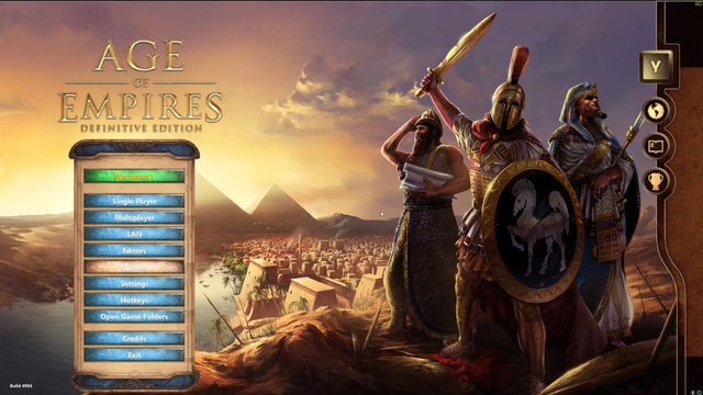 
Giao diện chính của Age of Empires: Definitive Edition. Có một điểm đặc biệt là Microsoft đã bổ sung thêm Tiếng Việt vào hệ thống ngôn ngữ của game. Các bạn có thể chuyển từ tiếng Anh sang tiếng Việt (hoặc ngược lại) trong phần cài đặt.
