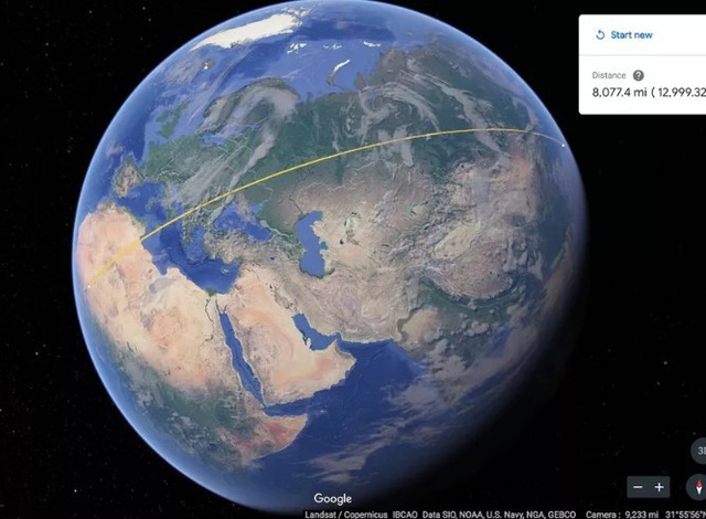 Google Earth có thêm công cụ đo lường, giúp người dùng đo khoảng ...