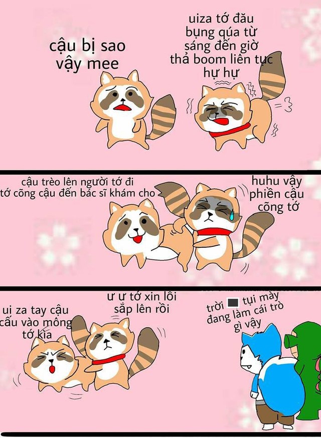 Cặp chồn Tee và Mee đang làm trò kỳ quặc. (Nguồn: Comic liên quân)