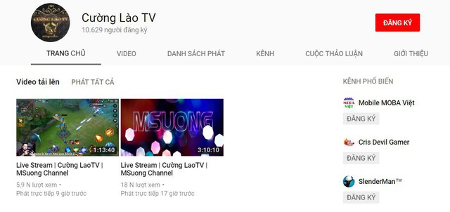 
Cường Lào TV là kênh chuyên stream game mới của tuyển thủ GameTV - Trần MSuong Hùng Cường

 

