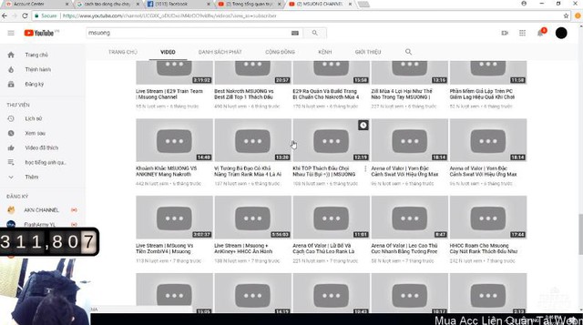 
Toàn bộ các video trên kênh youtube 311k nghìn subscribe đã bị kẻ gian xóa

 
