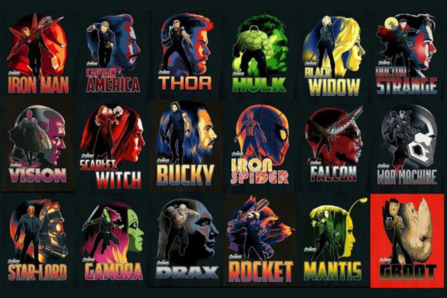
Các siêu anh hùng góp mặt trong Avengers: Infinity War.

