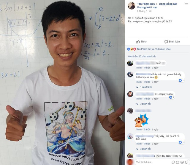 Thầy giáo chuyên Toán Phạm Duy Tân hiện đang là nhân vật cực nổi trong cộng đồng Nữ Vương Nổi Loạn