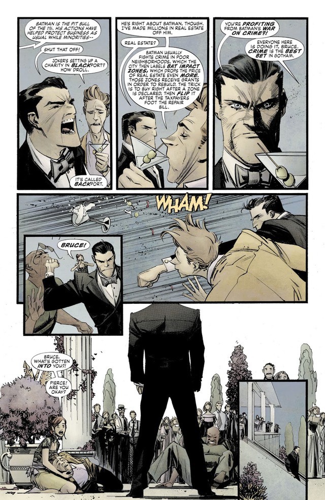 
Bruce Wayne - Batman tức giận khi biết lũ nhà giàu ở Gotham đang lợi dụng chính mình để kiếm lợi.
