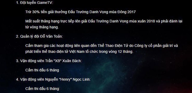 Nhiều thành viên của GameTV dính án phạt sau sự việc gian lận giấy tời đi nước ngoài.